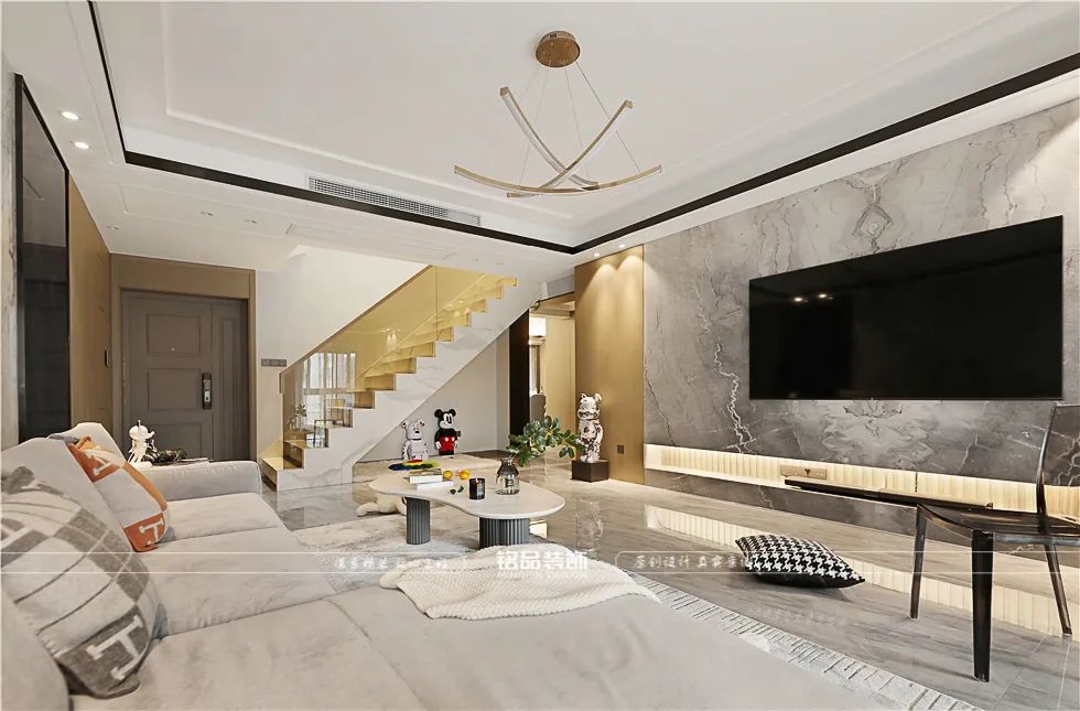 现代轻奢大跃层丨铭品装饰-10