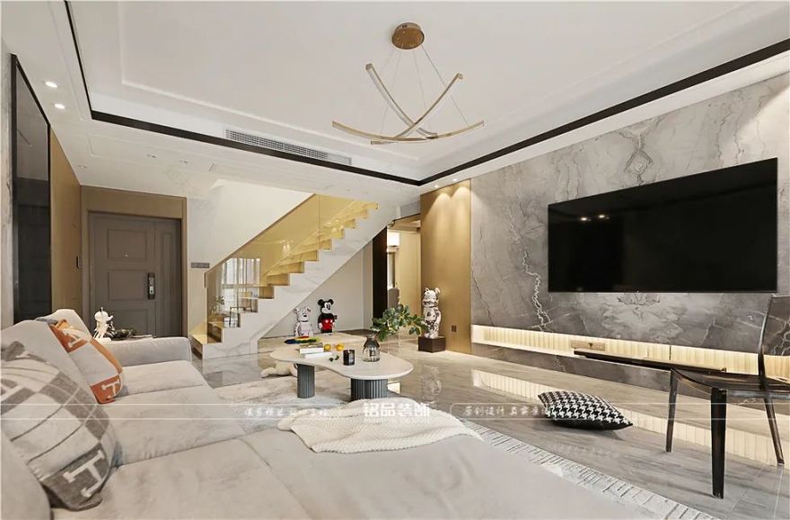 现代轻奢大跃层丨铭品装饰-10
