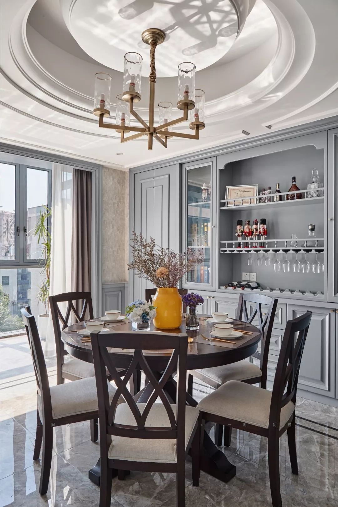 金都西花庭美式雾霾蓝别墅设计丨赵艺哲设计团队-15