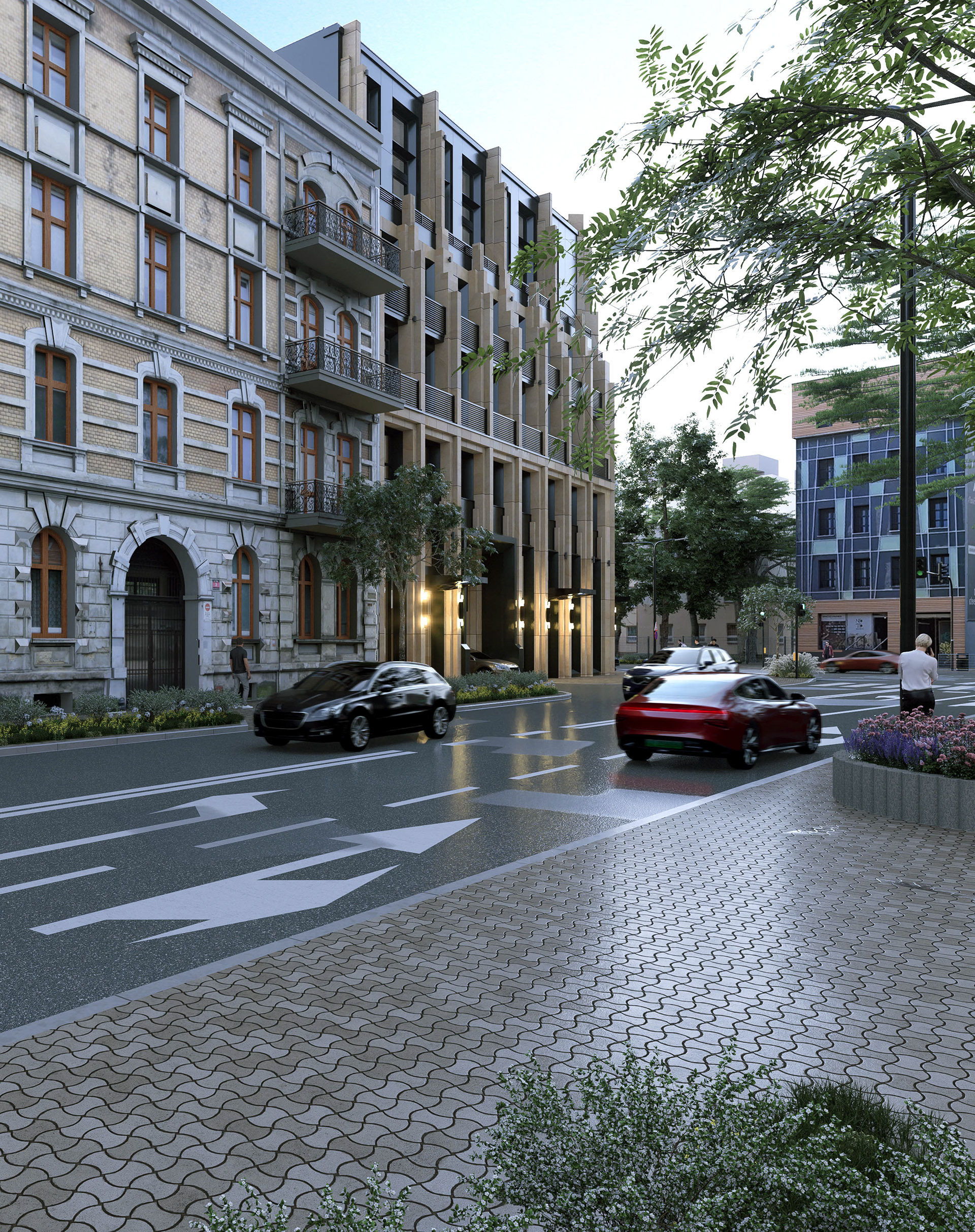 罗兹街角公寓楼概念设计丨波兰罗兹-11