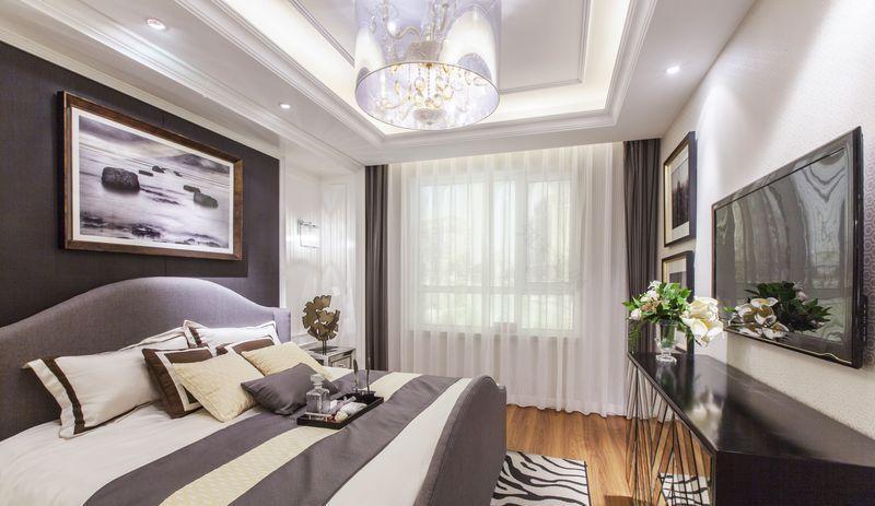 《万锦·紫园》新古典风格样板间 | 黑白灰与橘色的艺术碰撞-11