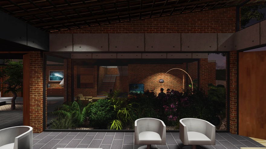 interior courtyard house baroda 1-9