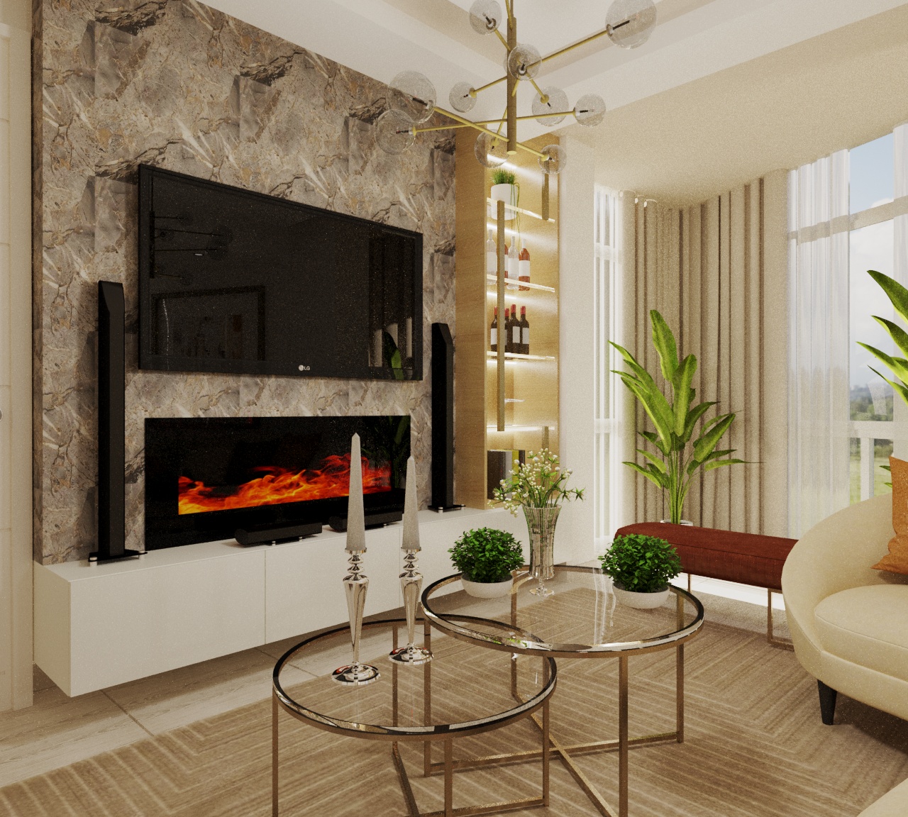 LIVING ROOM DESIGN - DISEÑO DE SALA COMEDOR-2