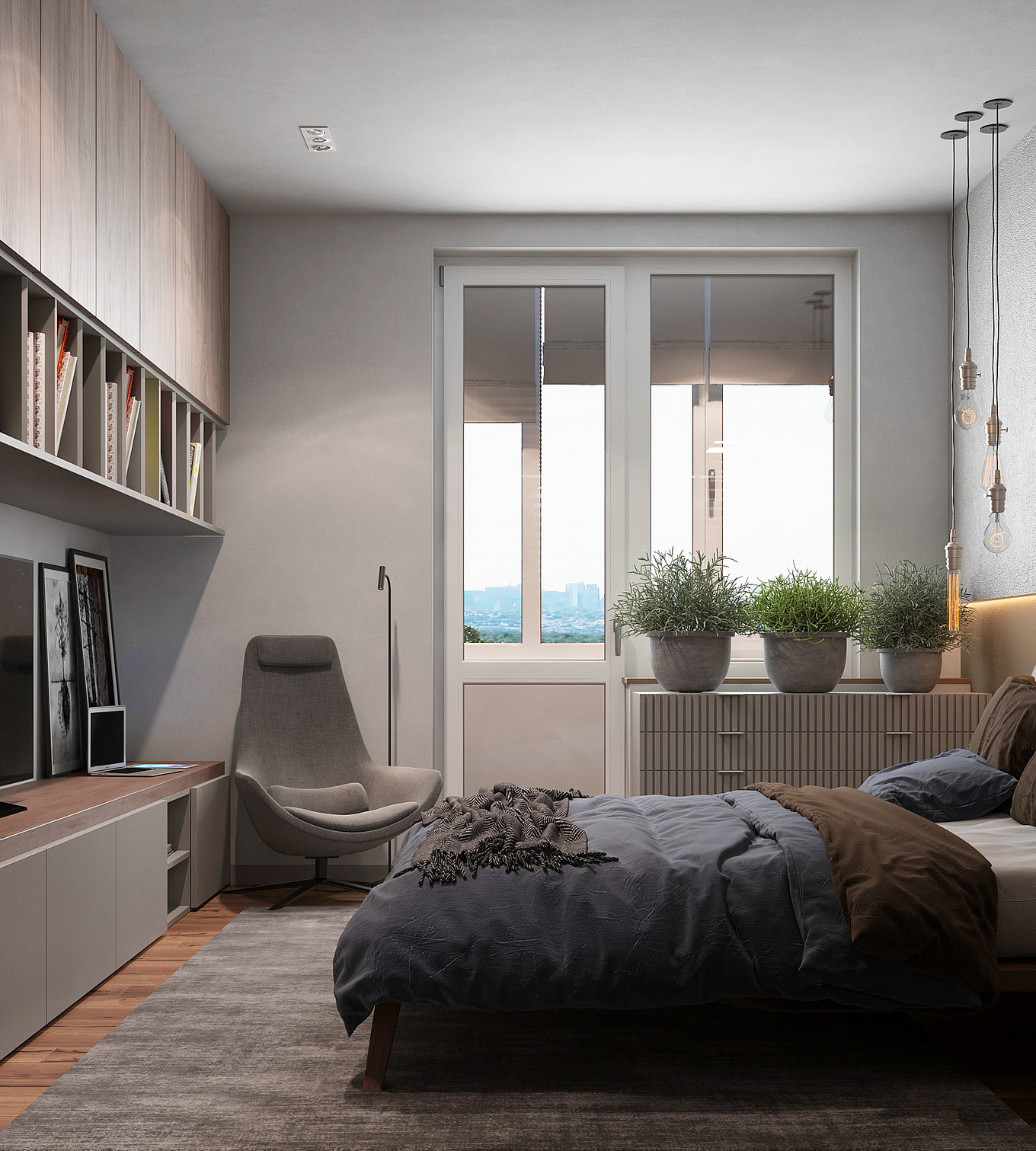 夏日清凉的清新冷色系室内设计-42