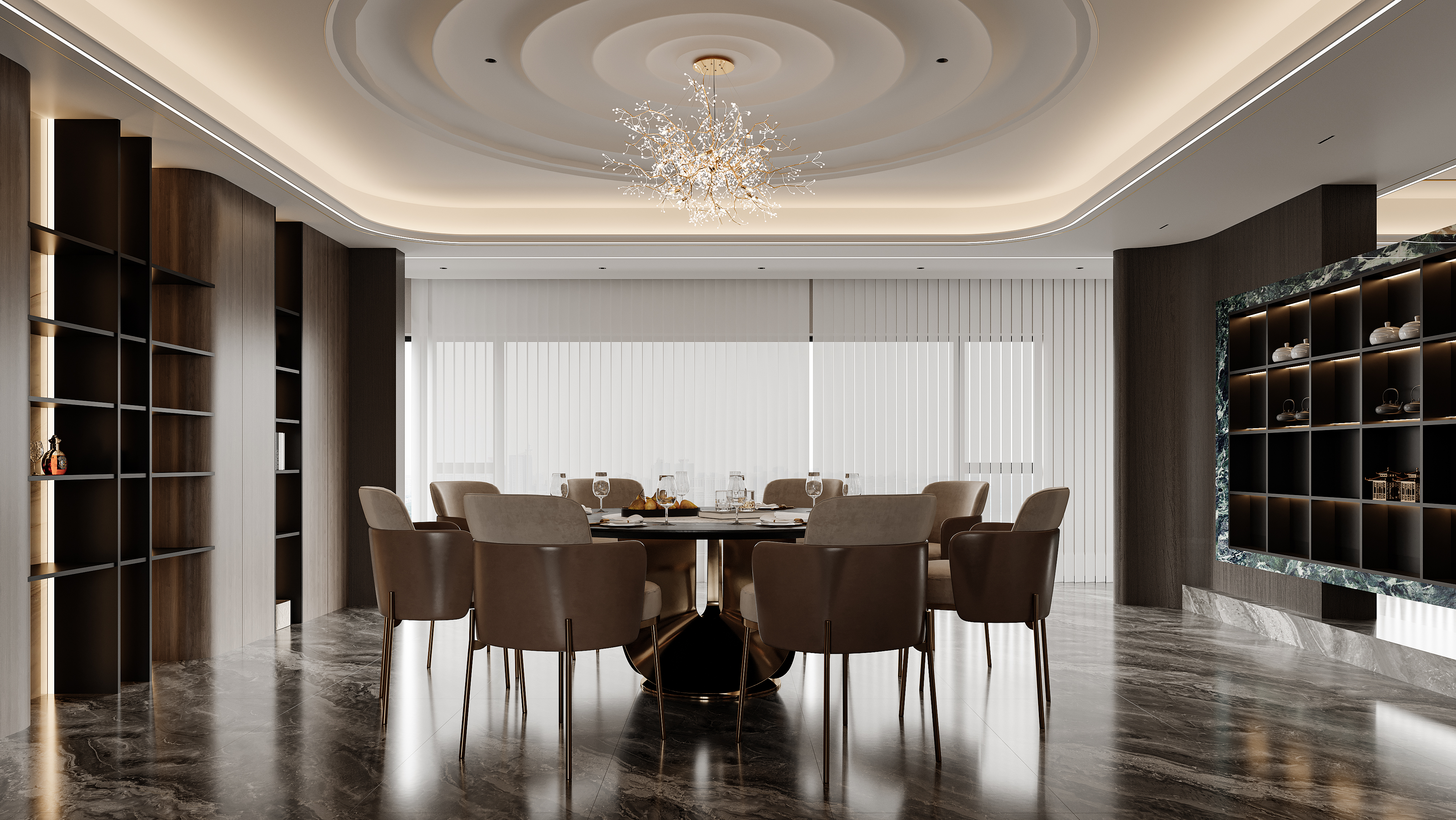 意式轻奢大平层案例-艺米效果图-1