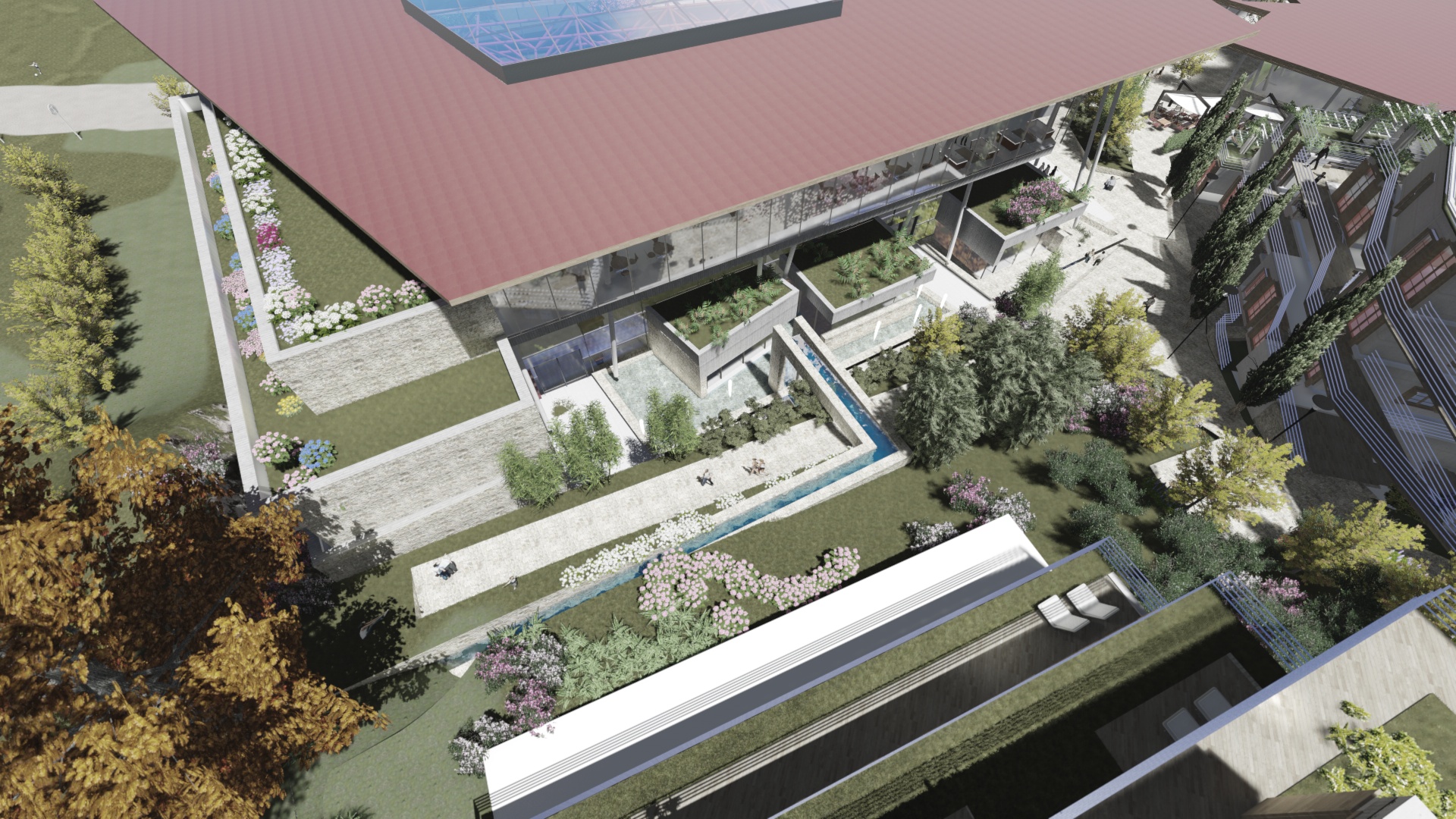 山坡上的绿色商业综合体-13