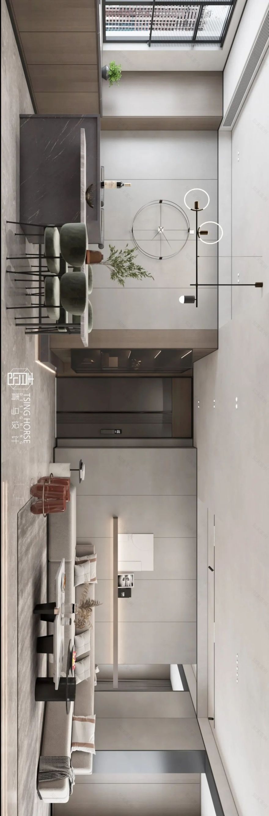 曲江风景线复式设计丨青马别墅空间设计-45