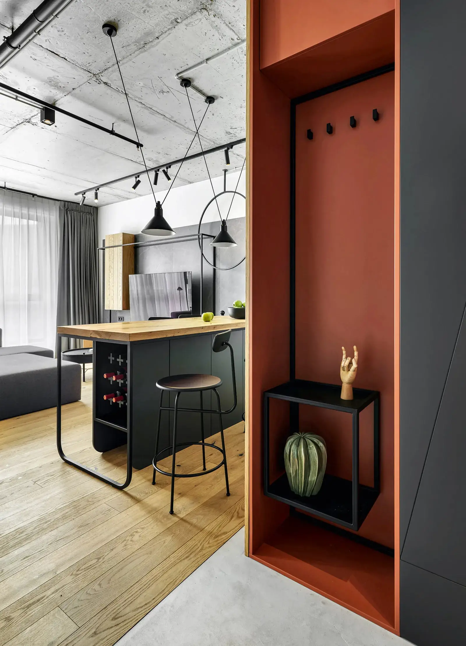 莫斯科 47m2 可调节公寓,日式设计魅力-11