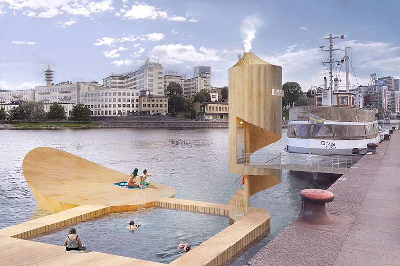 斯德哥尔摩海滨新公共桑拿和桥梁设计-11