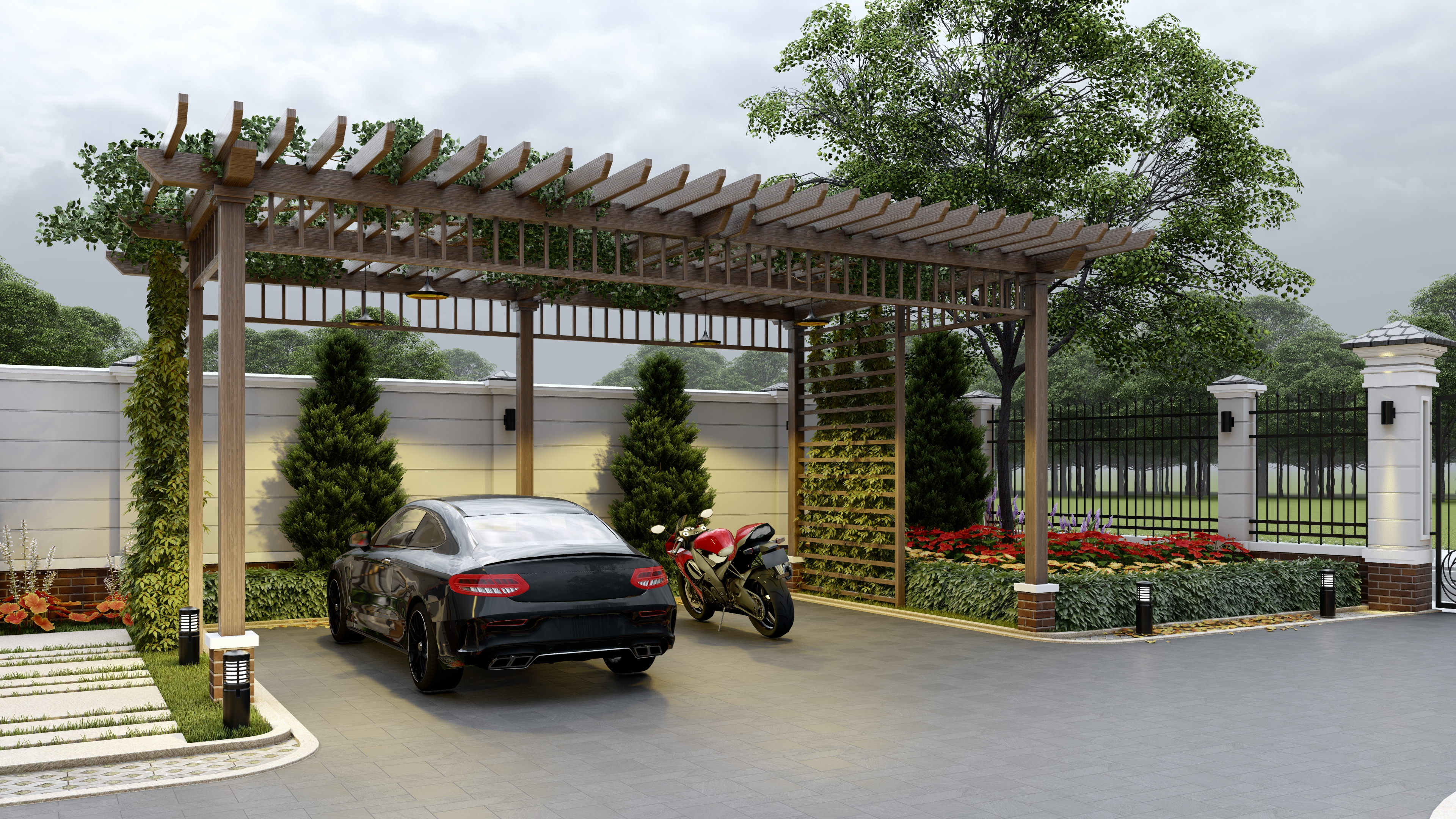 NHÀ VƯỜN NGHỈ DƯỞNG 14X21 - PHONG CÁCH VILLA KIỂU MĨ-0