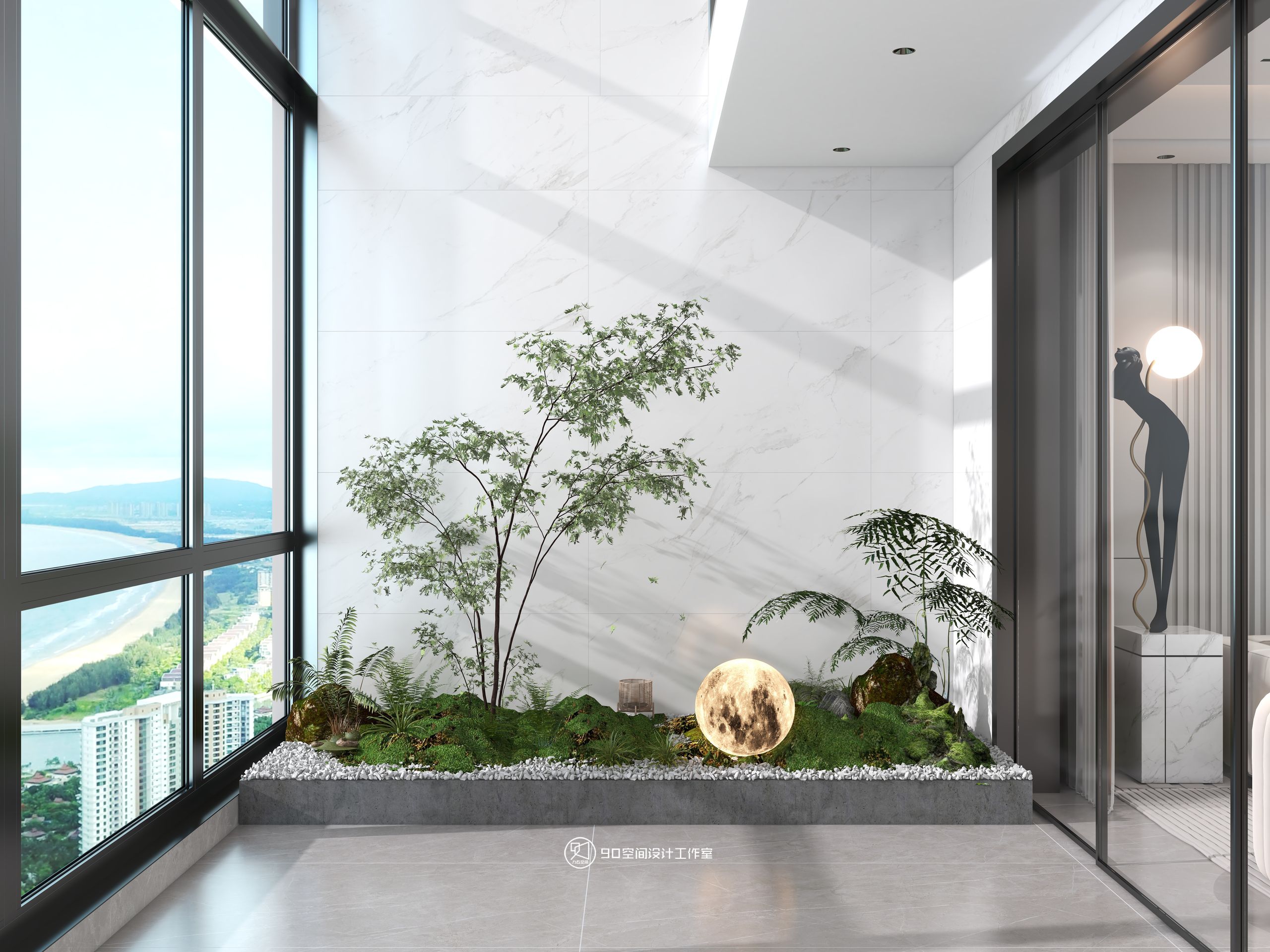 海市蜃楼现代轻奢风格挑高别墅设计丨90 空间设计-15