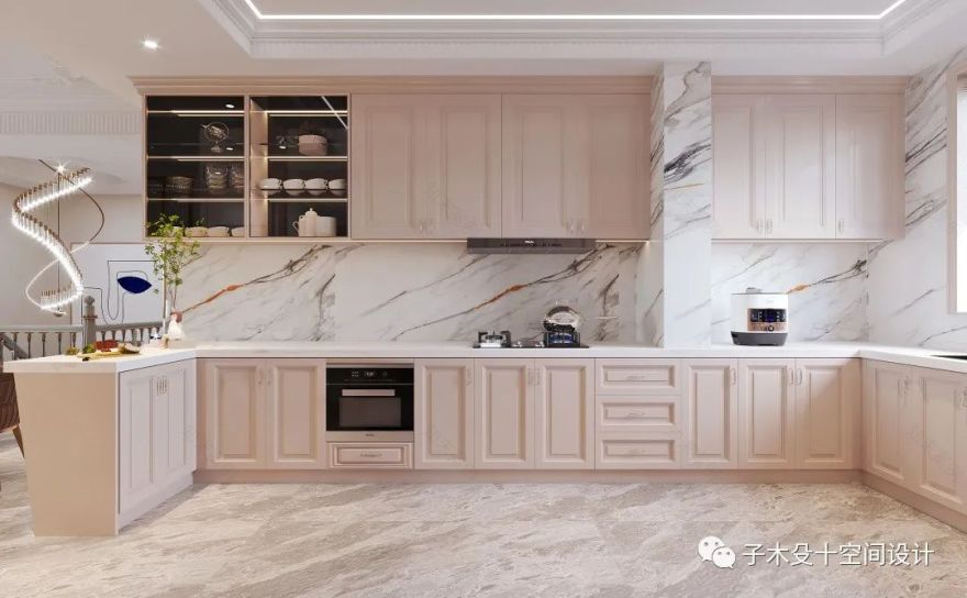 法式轻奢海城别墅丨子木殳十空间设计-17