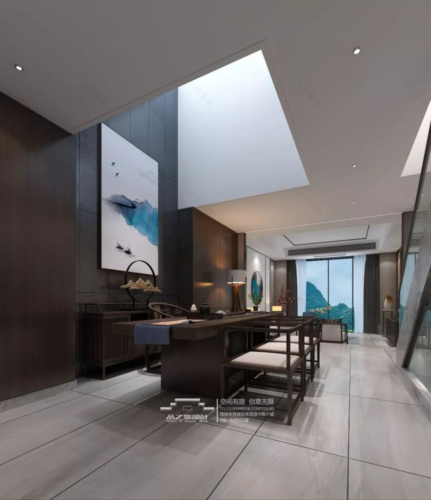 新桂系设计 | 桂林 480㎡别墅空间,品茗生活之美-9