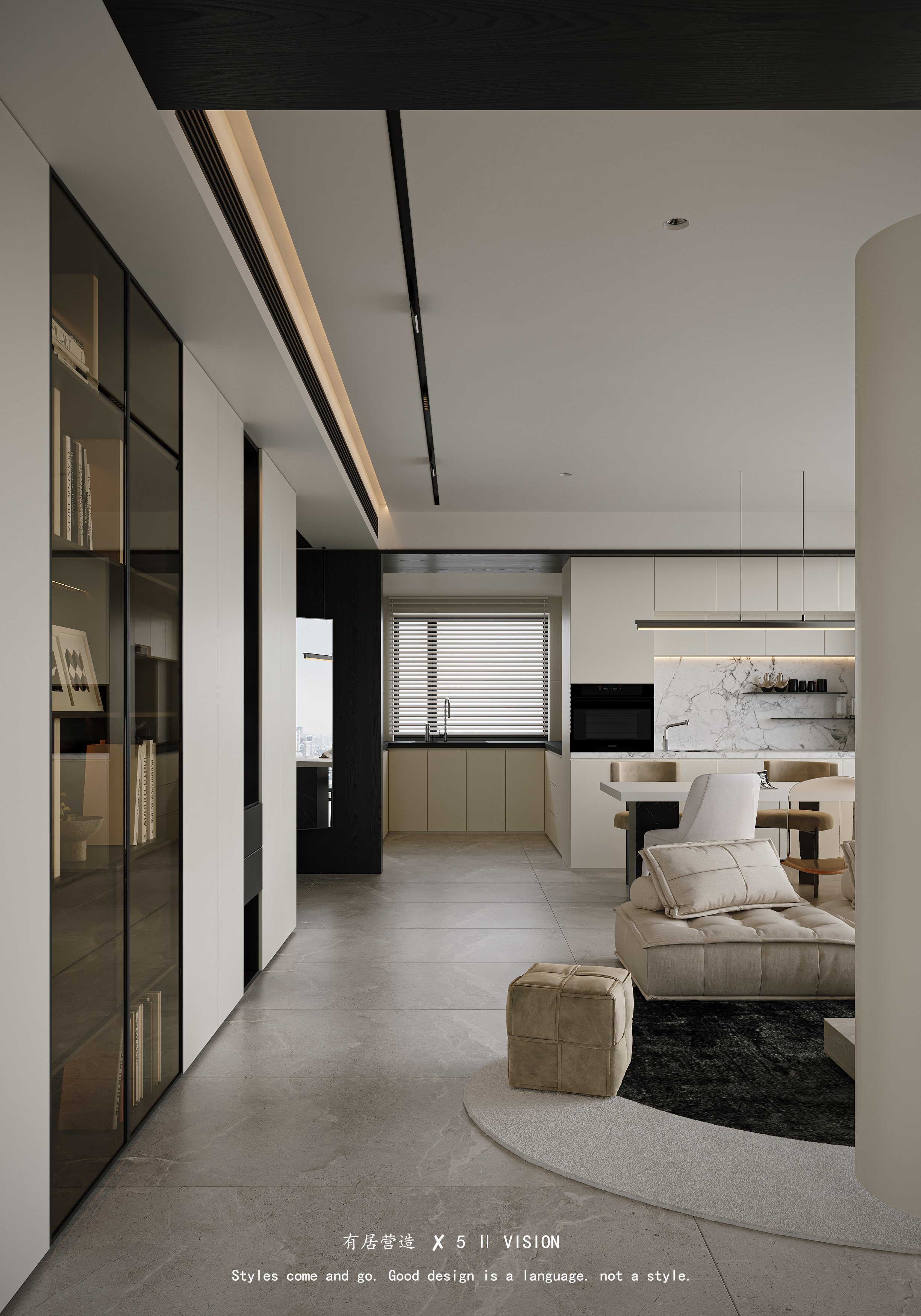 现代简约奶油风效果图丨有居营造——吴建遥-8