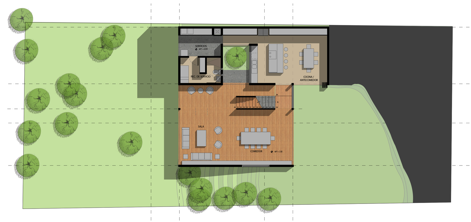 墨西哥陡坡上的绿意之家-45
