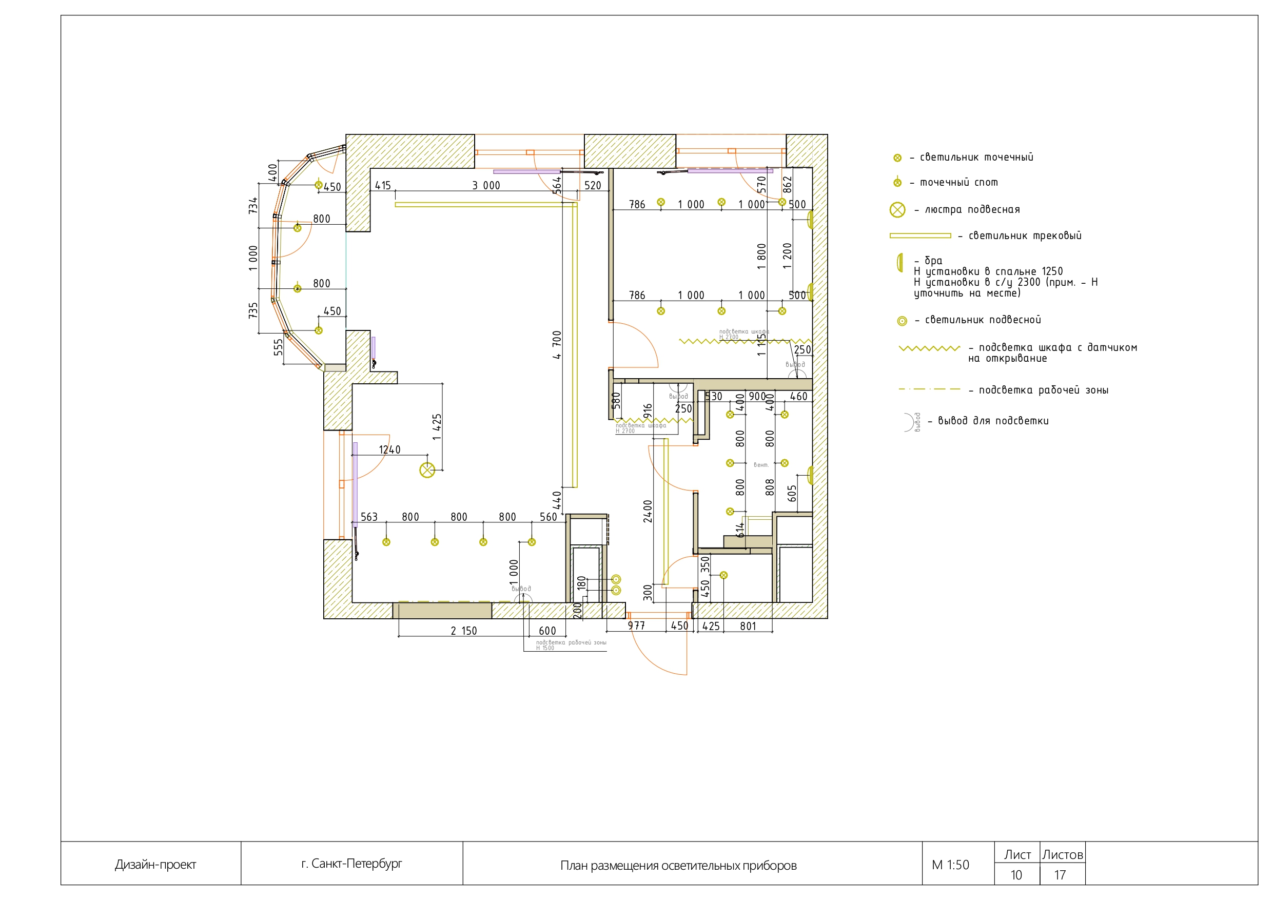 Detailed design documentation, 53m2, SPb-9