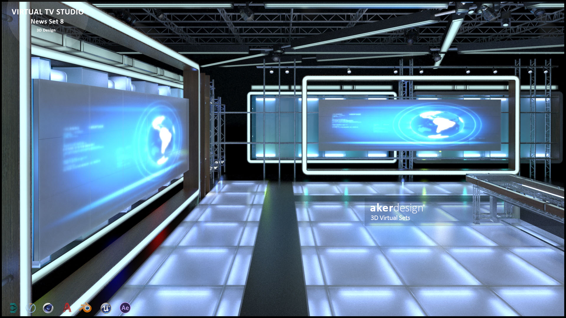 虚拟电视演播室新闻布景 8-10