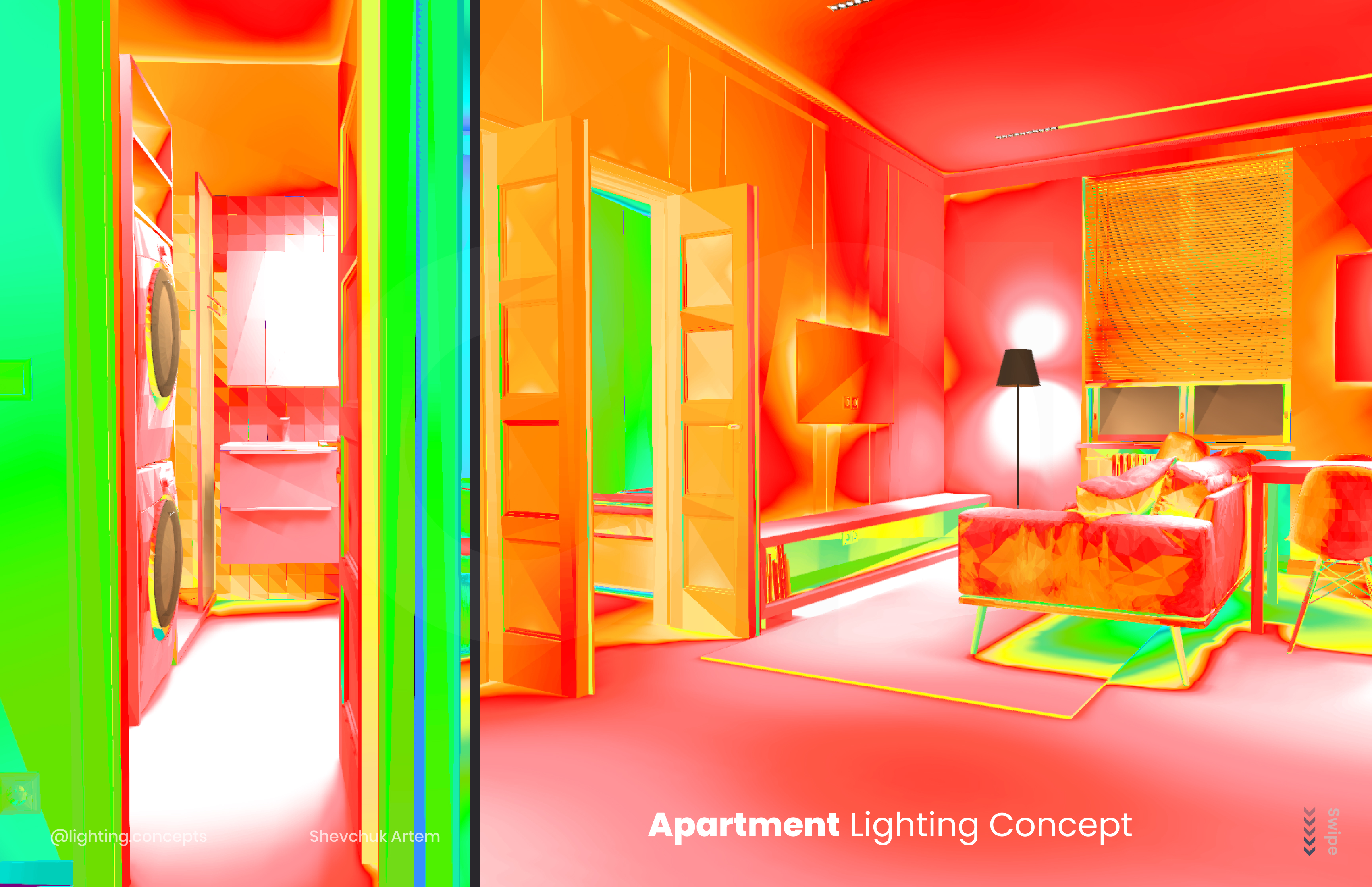 Apartment Lighting Concept | DIALUX EVO-5