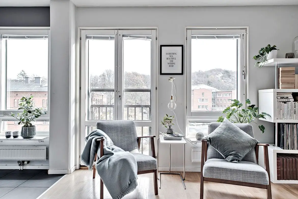 "弧形窗封闭的独特阳台 | Scandinave 风格公寓设计"-9