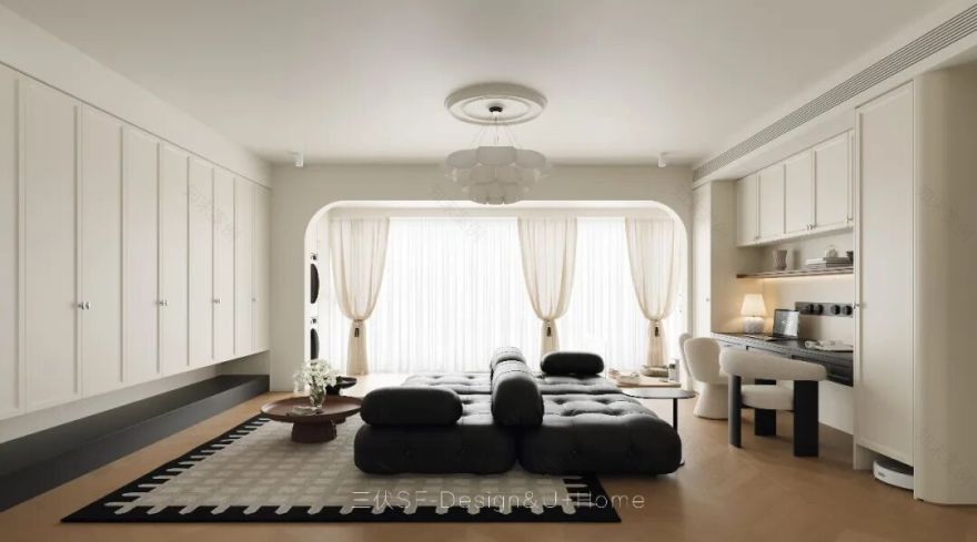 三伏新作丨142㎡法式中古风,四房改两居的温柔相遇-44