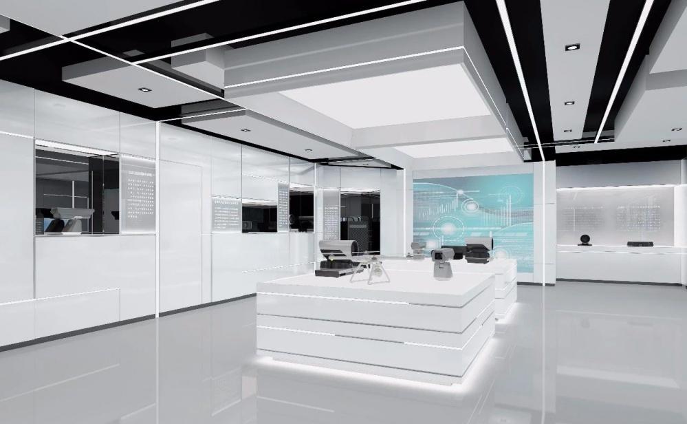 科技之弧，灵动展示空间 企业展厅-12