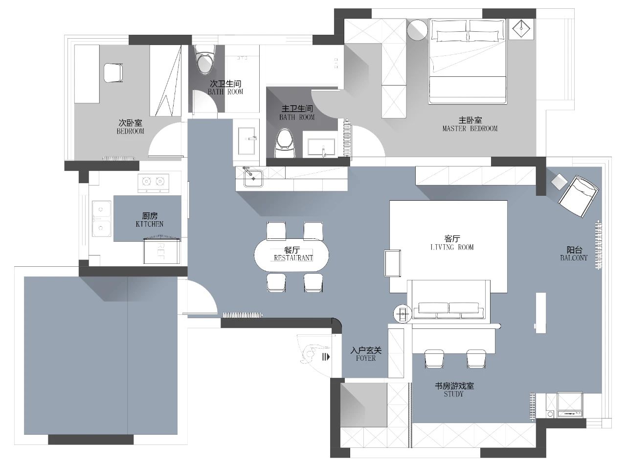 109㎡精装房改造丨麻吉空间设计-10