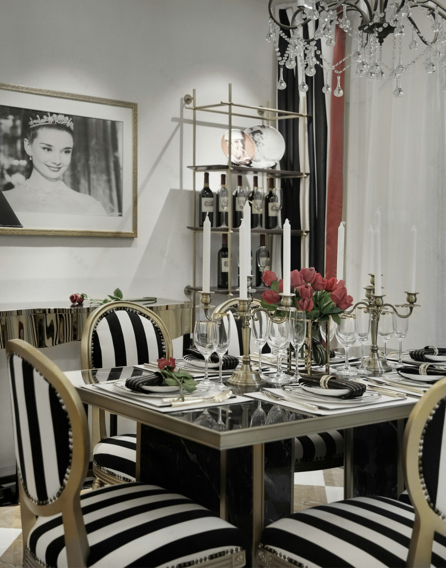 黑白色调演绎的电影主题样板房-26