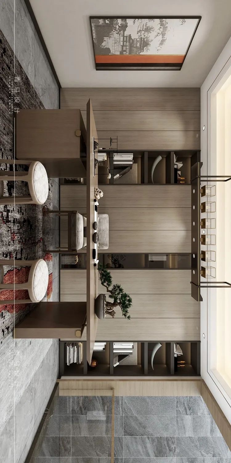 香湖湾壹号320㎡下叠新中式设计丨青马别墅空间设计-61