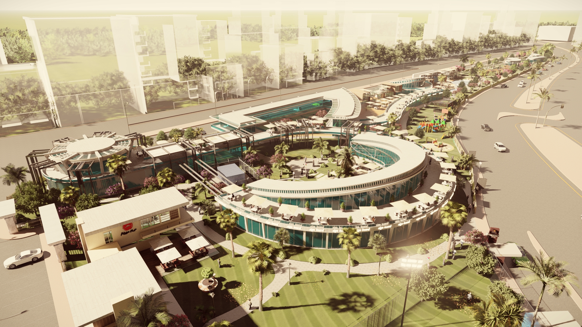 food court , shops & bank design-49