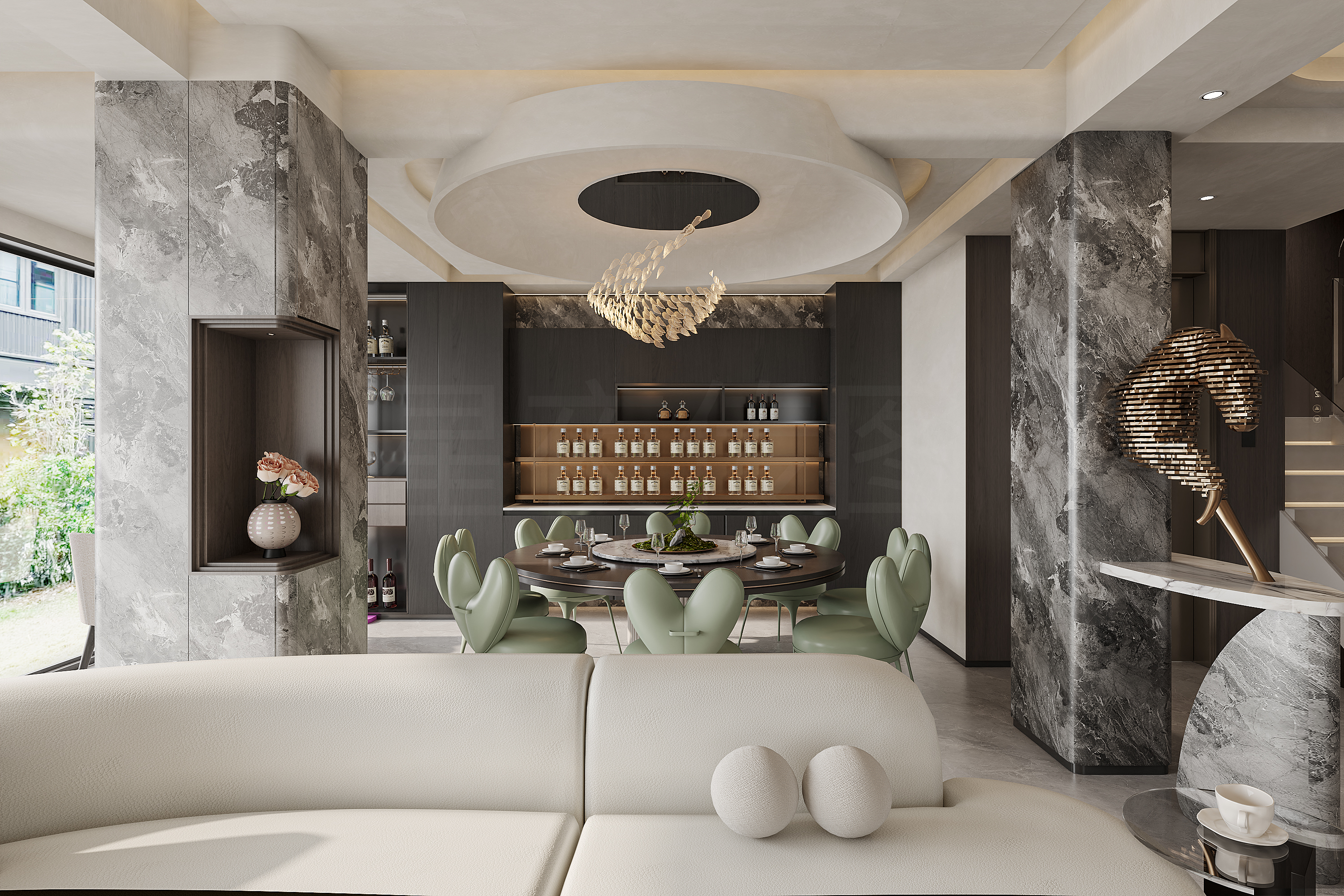 《解构与共生:后现代别墅的流动诗篇》-5