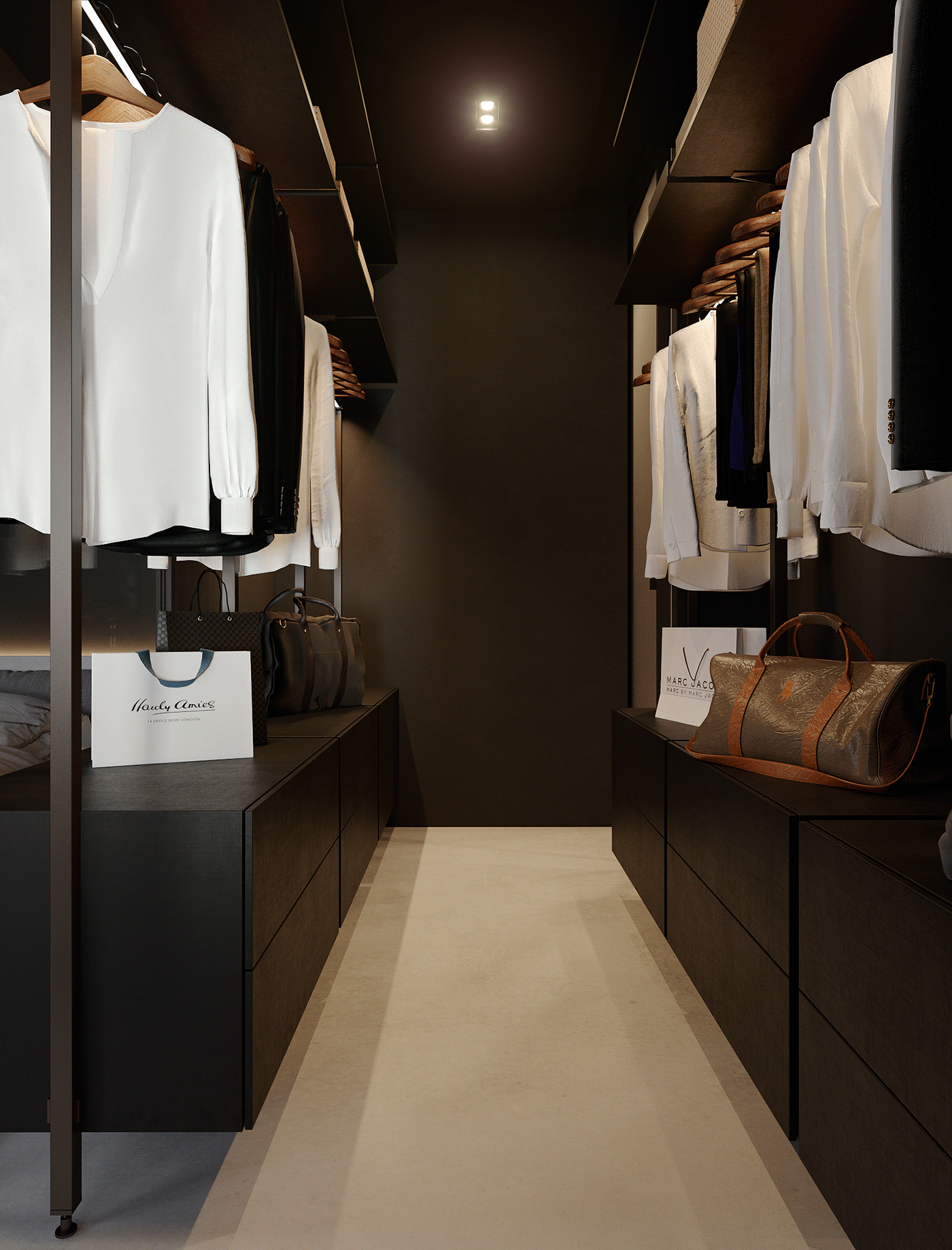 120平 黑红调子 空间设计-19