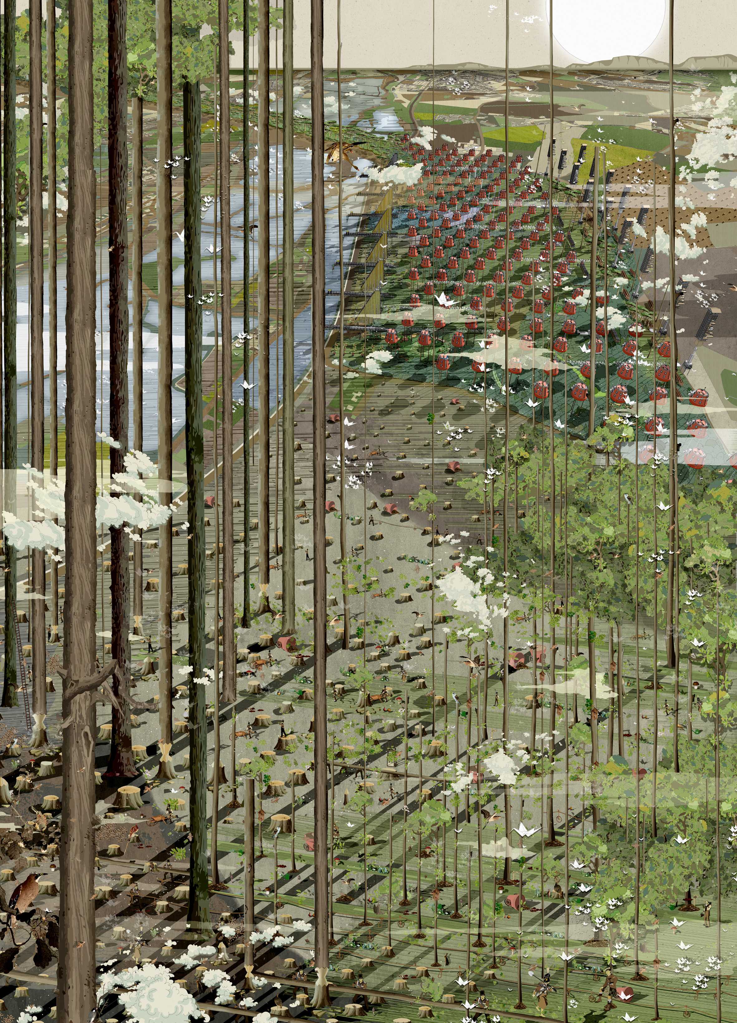 Bartlett student Damien Assini suggests replacing HS2 railway with zero-carbon towns-10