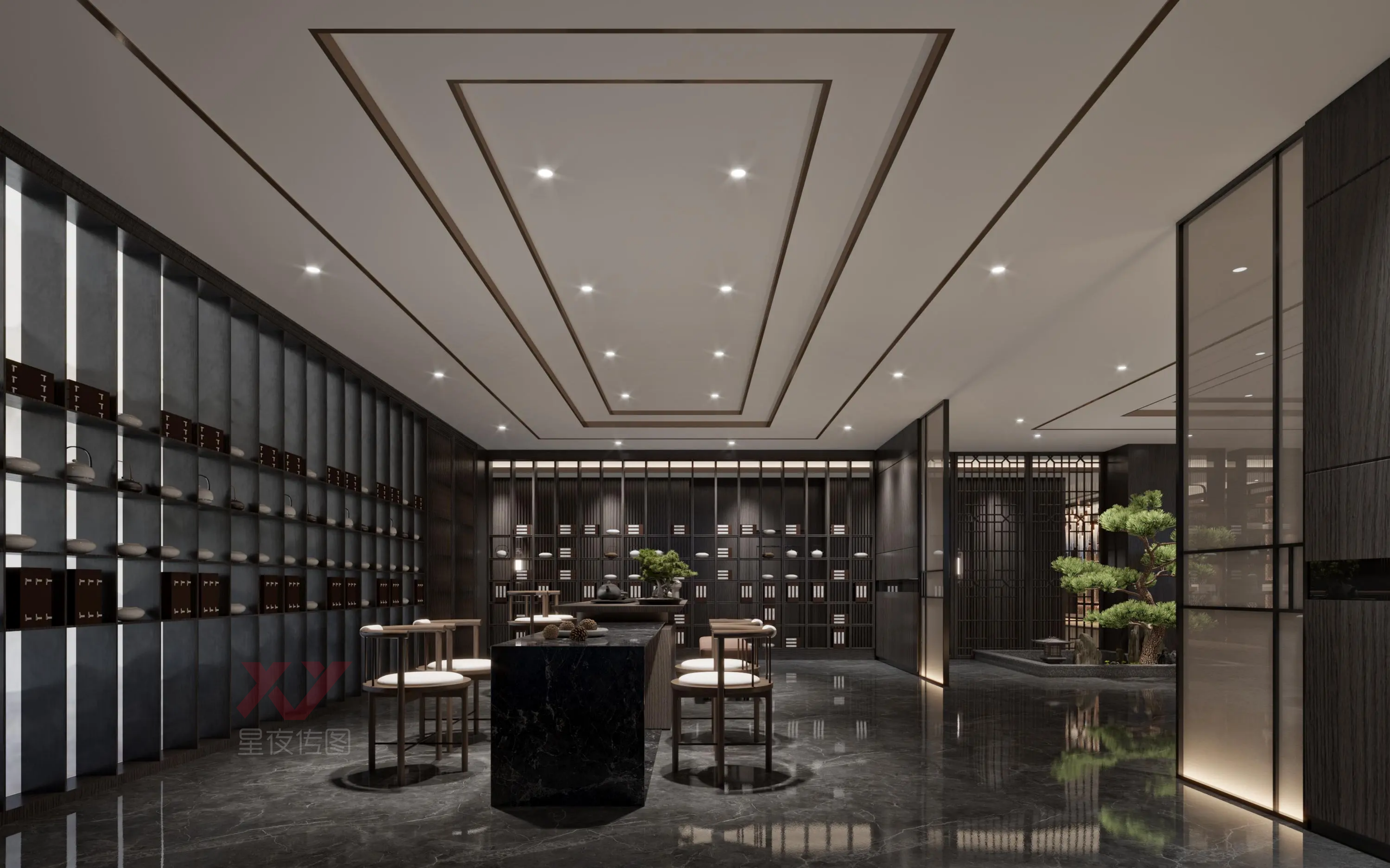 不浮夸更有格调|商务新中式酒店设计-6