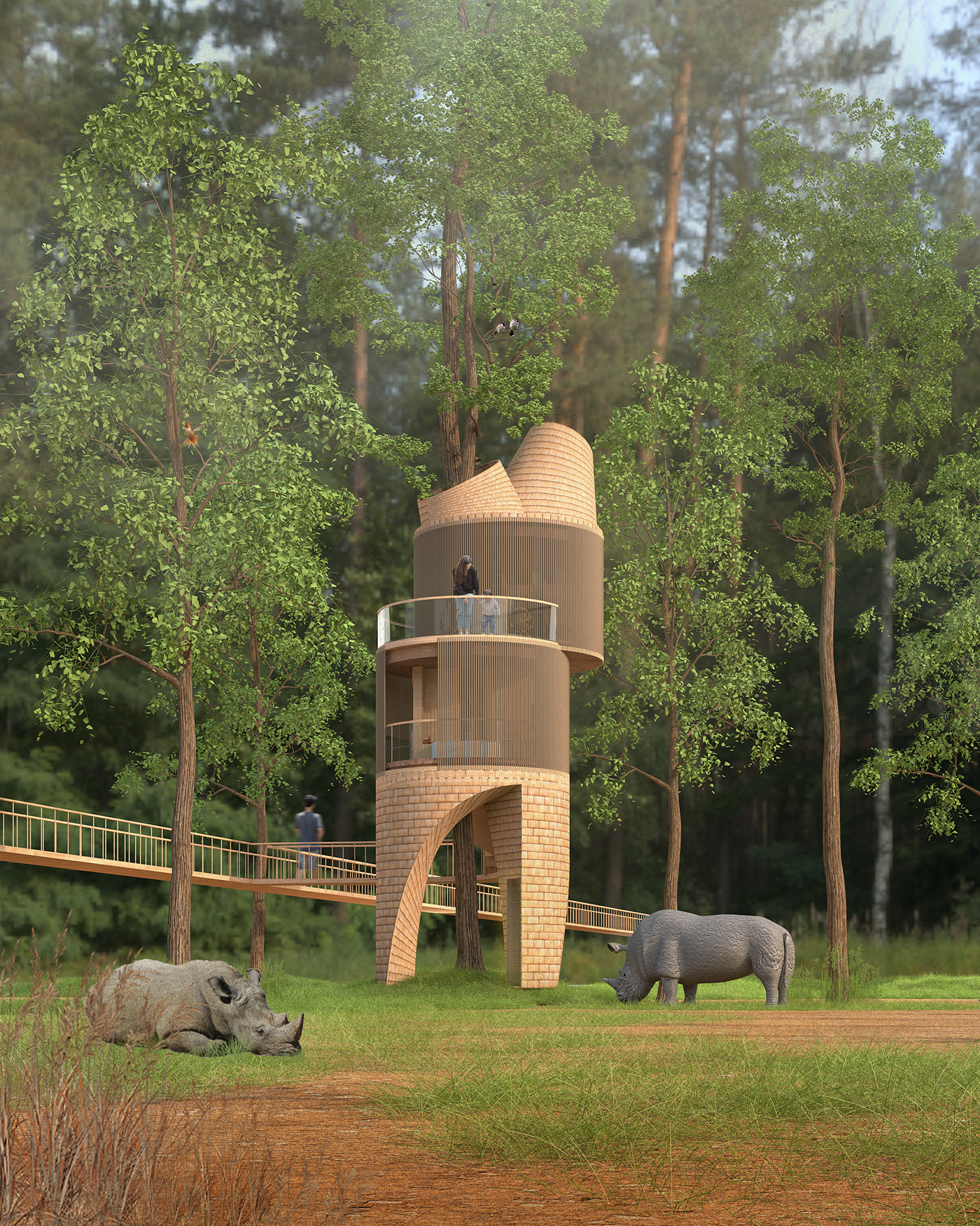 协同 · 印度 Pobitora 野生动物保护区树屋-0