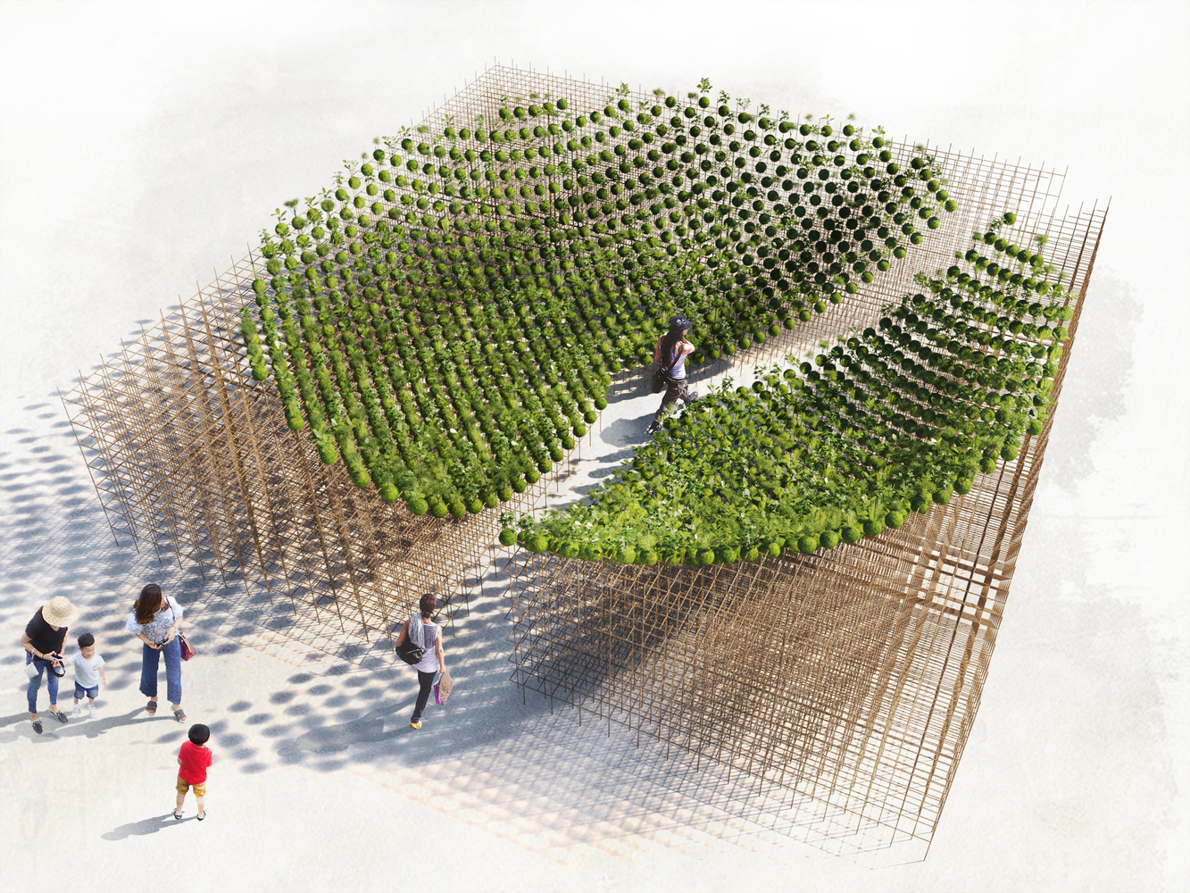 悬浮绿洲·美国费城 Kokedama Forest 装置设计丨Nomad Studio-13