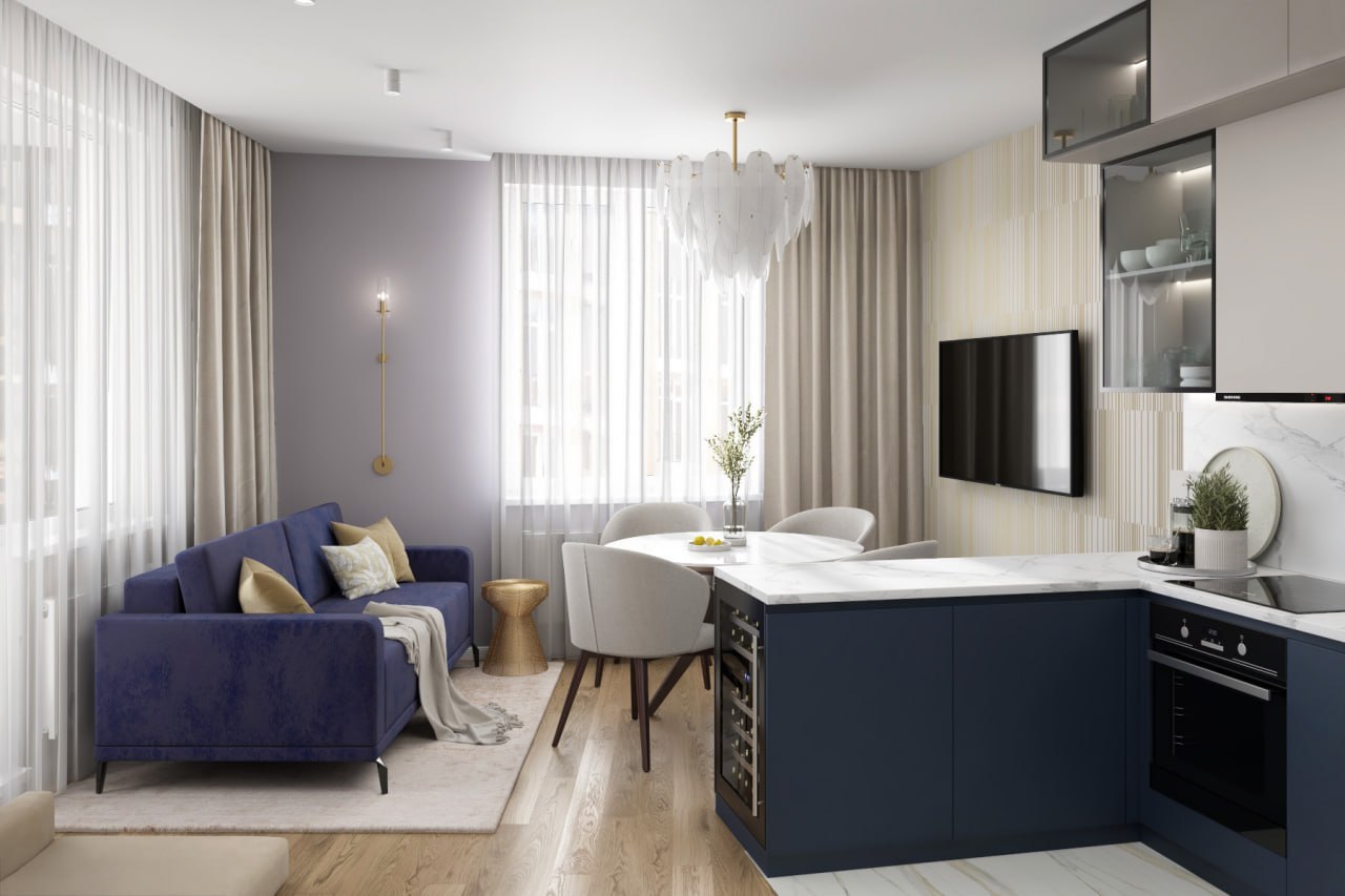 圣彼得堡明亮公寓室内设计丨俄罗斯圣彼得堡丨“Планировка хоум”工作室-12