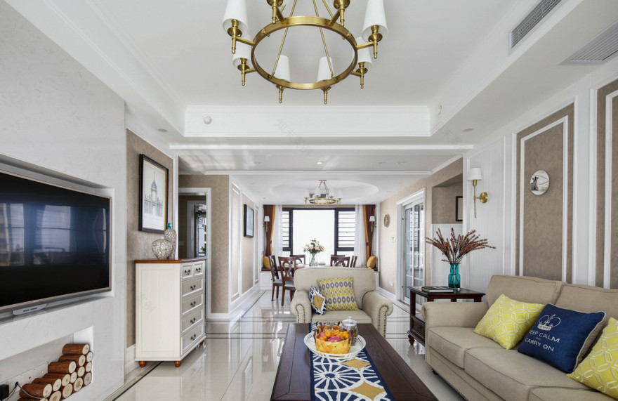 苏州星光耀151㎡现代美式 胡同艺术设计-4