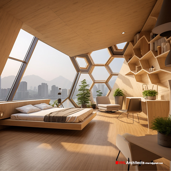 Mult colective housing with hexagonal structure-12