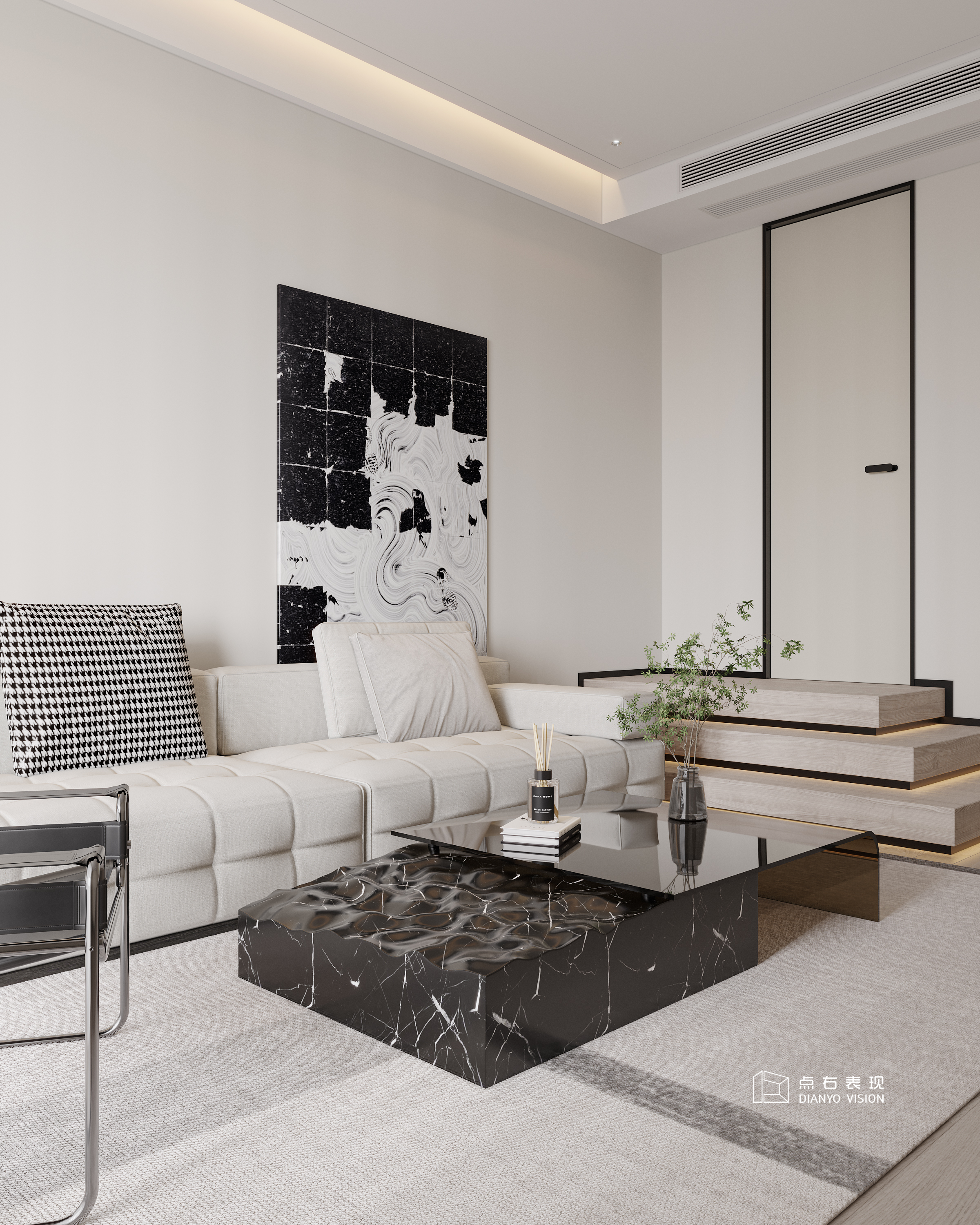 意式轻奢风格室内设计丨点右效果图表现-13