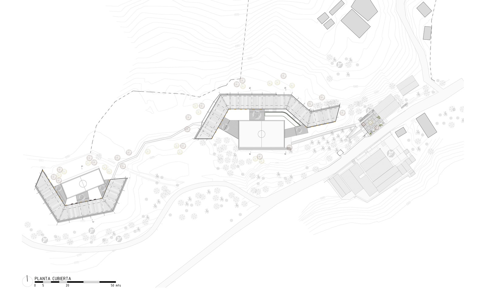 哥伦比亚 Miguel Valencia 学校,双建筑围合景观-14