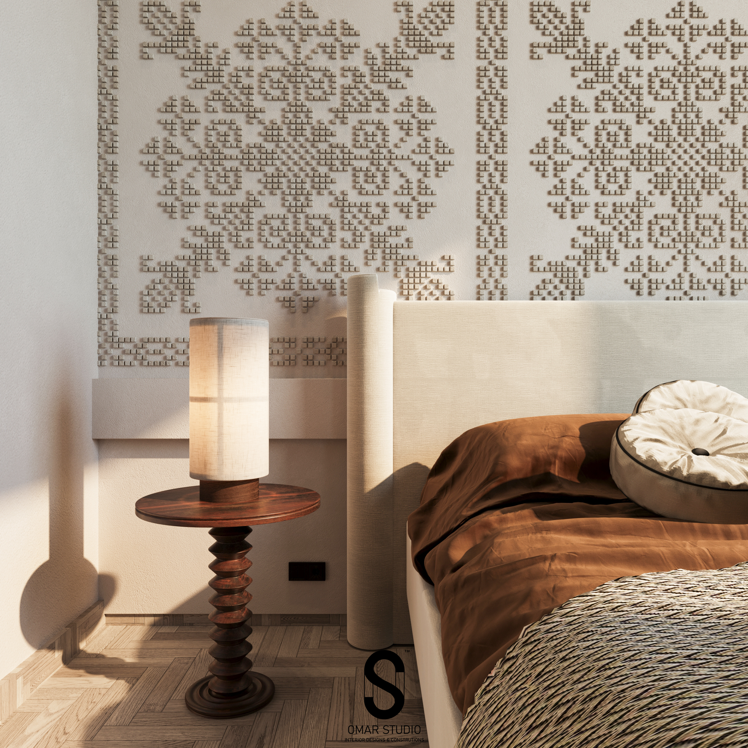 找到卧室

注：najdi在塞尔维亚语等语言中有找到的意思，结合bedroom（卧室），整体可翻译为找到卧室  丨omar studio-9