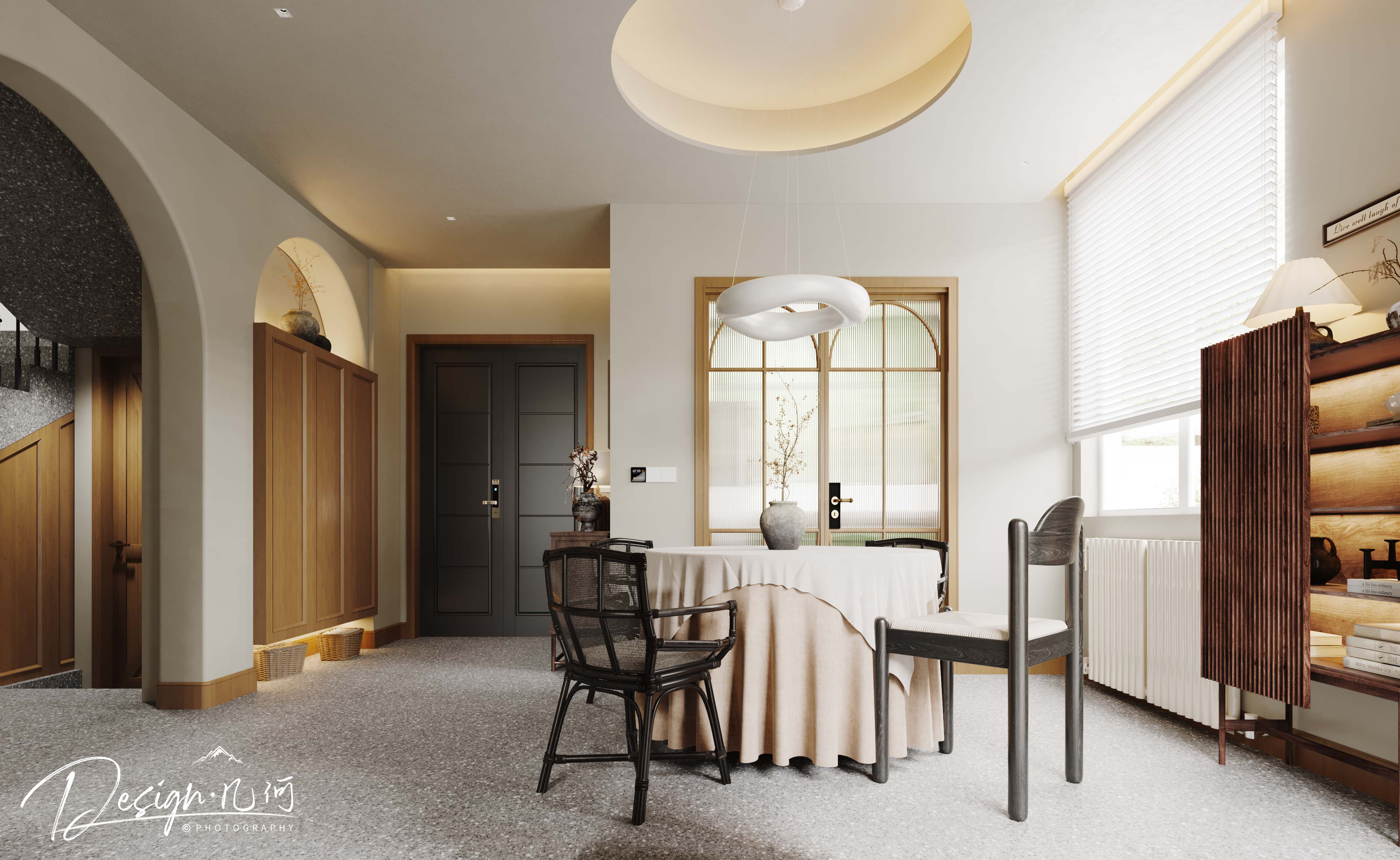 几何空间视觉表现 | 溪岸宝墅现代客餐厅-4