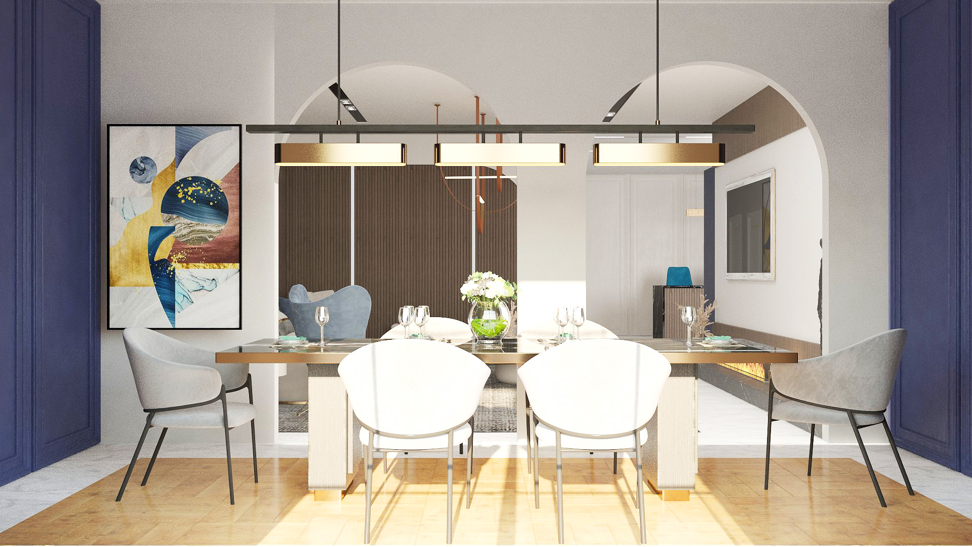 KSA 小别墅客厅及轻厨房设计-5