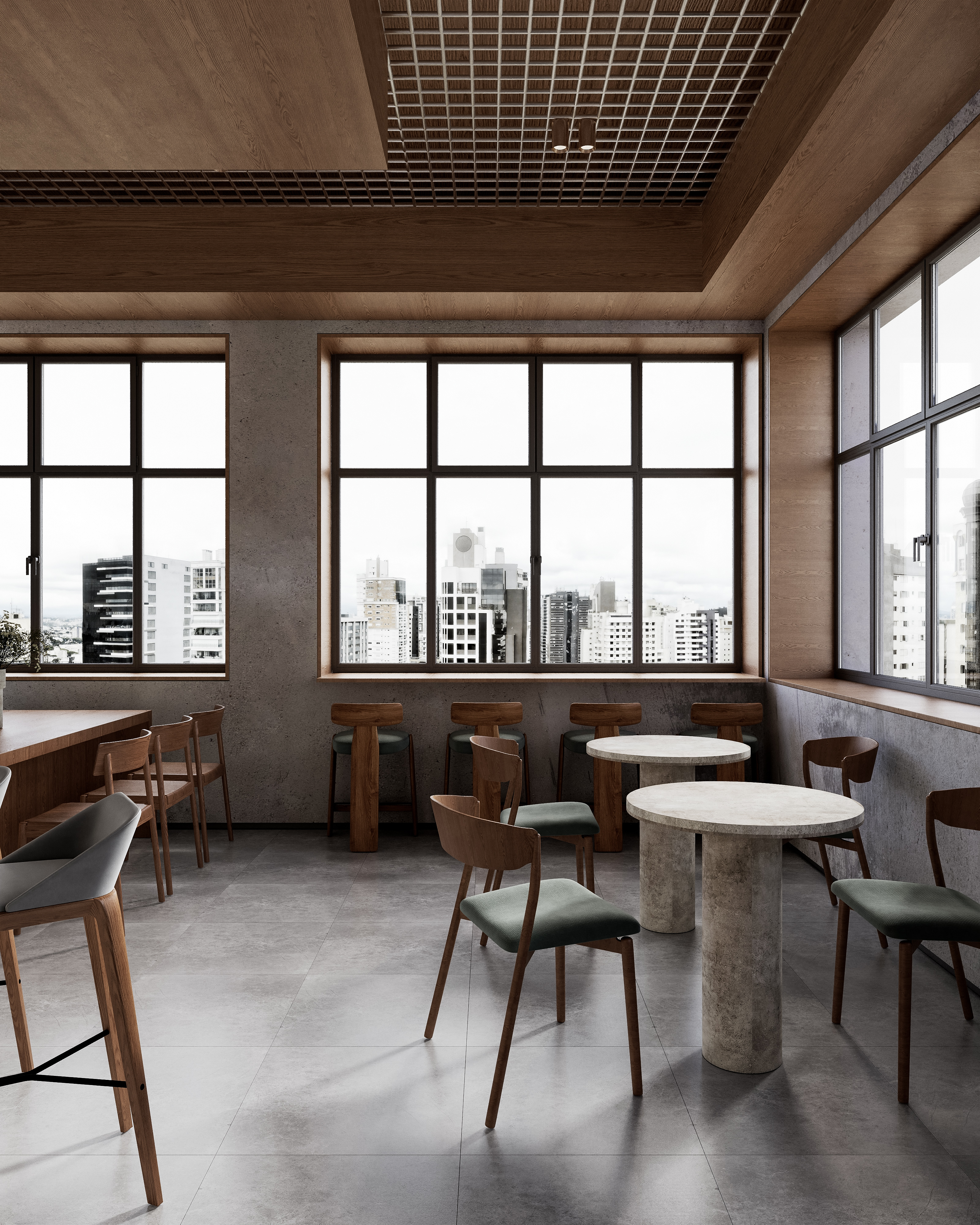 现代咖啡馆室内可视化展示-9