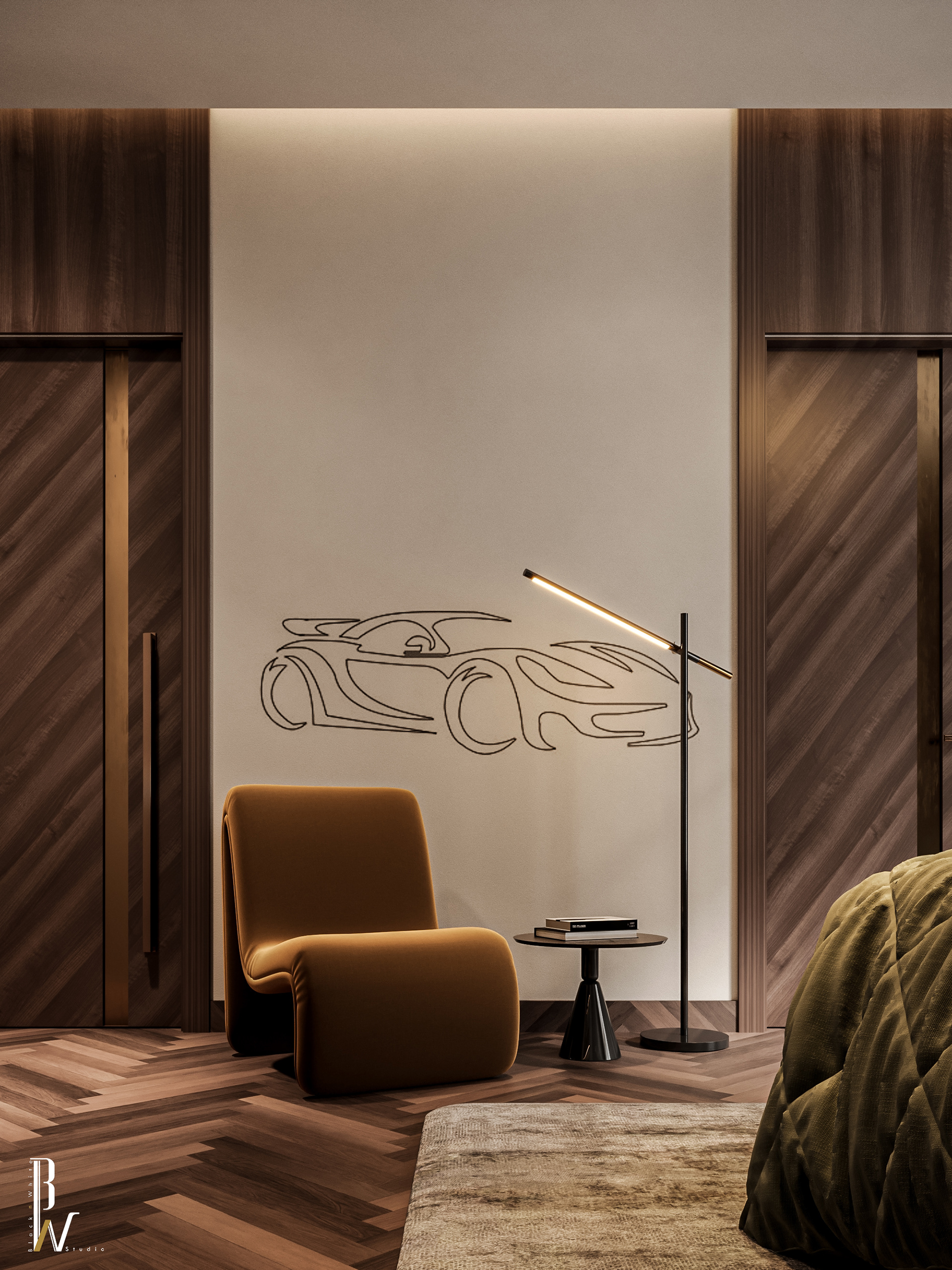 男孩卧室设计丨Black N White-14