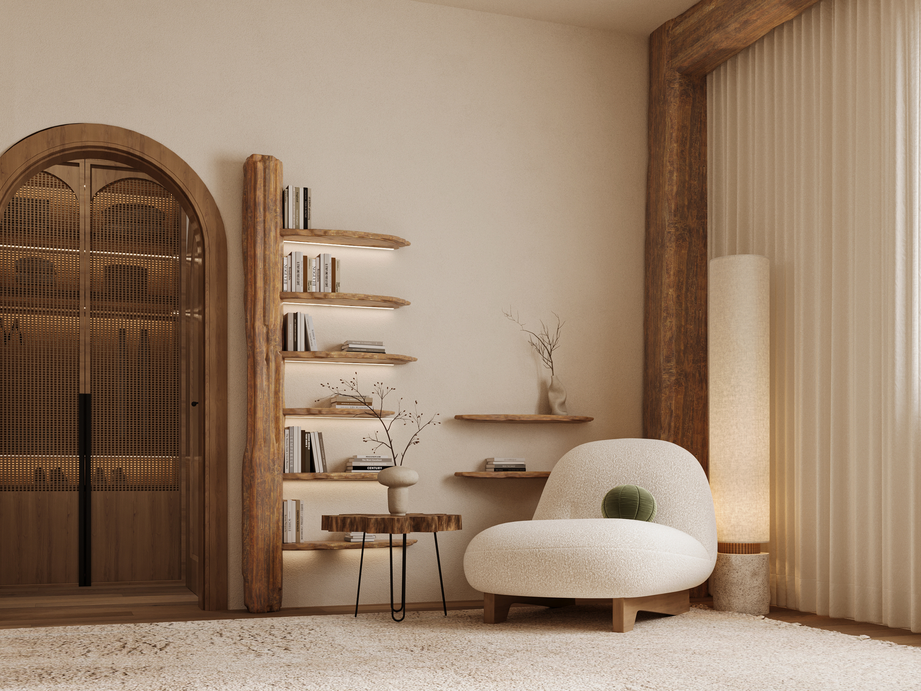 日式斯堪的纳维亚风格卧室设计丨卡塔尔-8