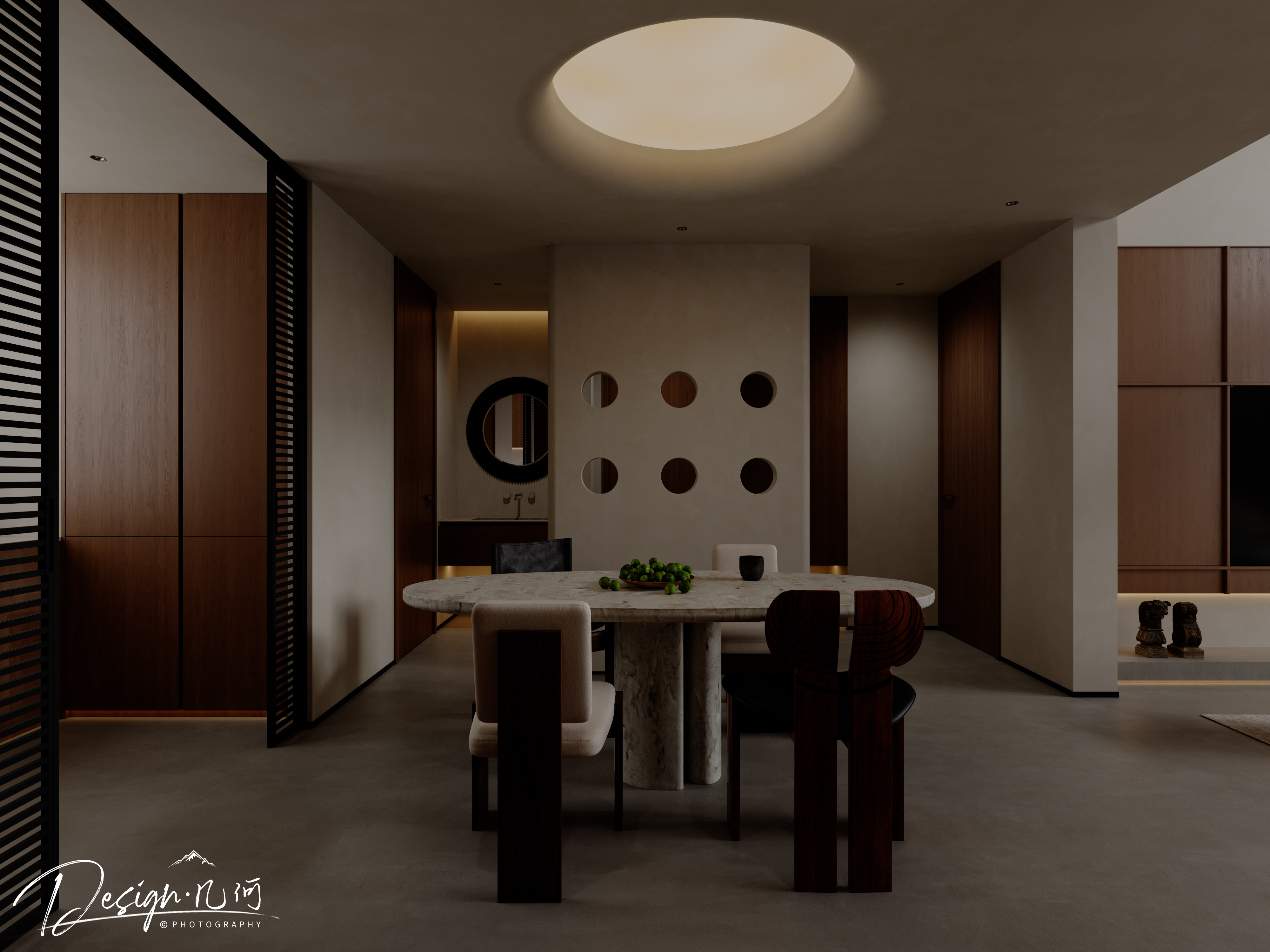 几何空间视觉表现 | 天玺湾中古风客餐厅（阴天篇）-33
