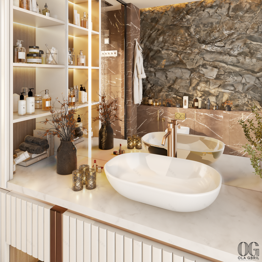 Luxury Bathroom Interior Design | Warm Modern Style-10