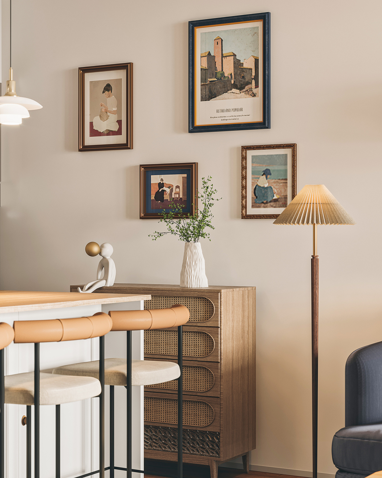 北欧复古客厅设计-4