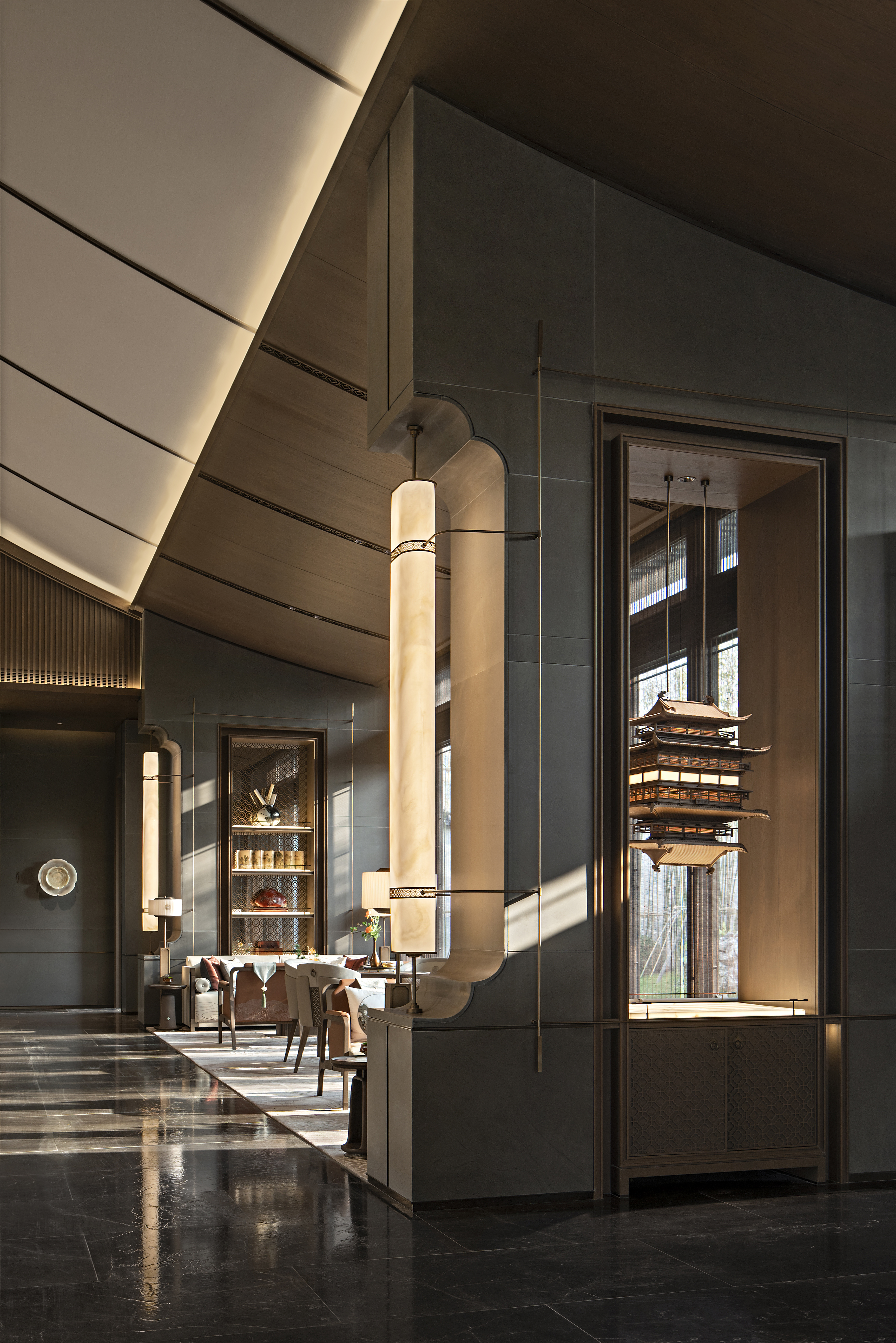 深圳盘石设计 | 700㎡中式售楼处，墨香雅韵，风雅成赋-25